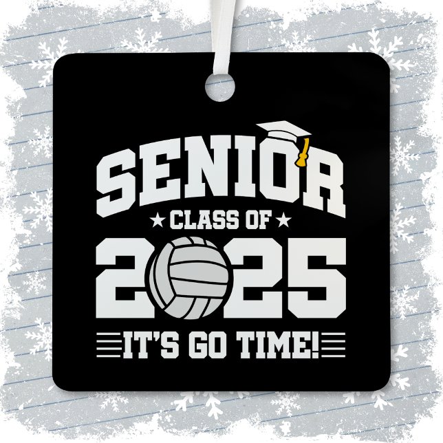 Ornement En Métal Équipe de volleyball Classe 2025 Graduation Senior (Créateur téléchargé)
