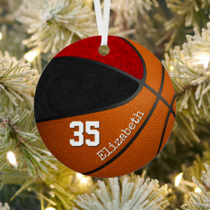 Ornement En Métal équipe rouge noir couleurs girly basketball sur me