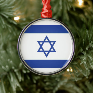 Ornement En Métal Etat d'Israël Drapeau, Étoile de David Juifs