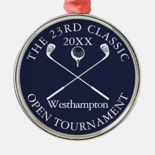 Ornement En Métal Événement Classique Tournoi de Golf Bleu Marine Ré