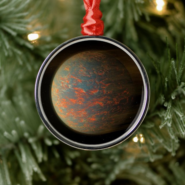 Ornement En Métal Exoplanet 55 Cancri E Et Sa Surface Moulée (Arbre)