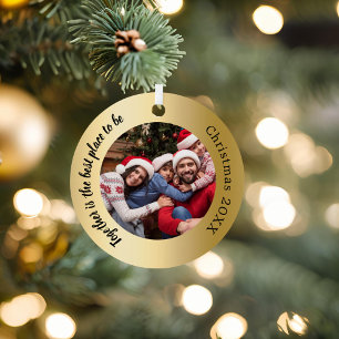 Ornement En Métal Famille de photos en or, citations Noël