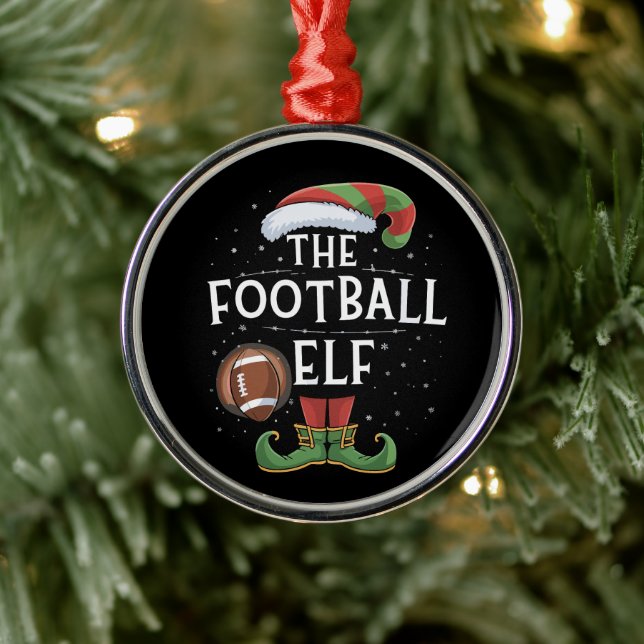 Ornement En Métal Famille des elfes américains de football (Arbre)