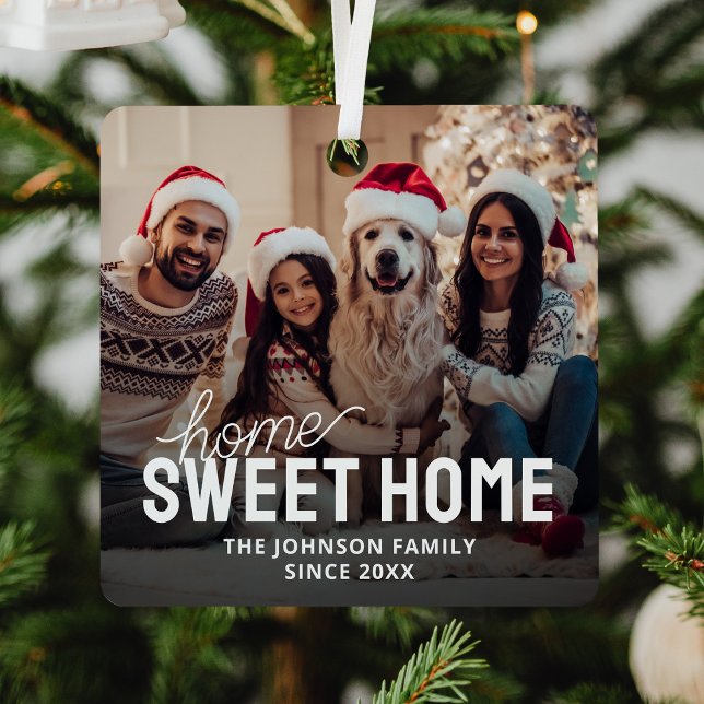 Ornement En Métal Famille Photo Accueil Sweet Home Noël (Créateur téléchargé)
