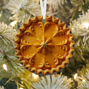 Ornement En Métal Fancy Citrouille Pie Personnalisé Noël