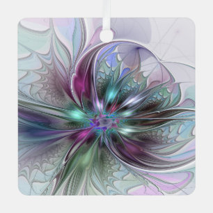 Ornement En Métal Fantaisie Abstraite Moderne Fleur Fractale Colorée