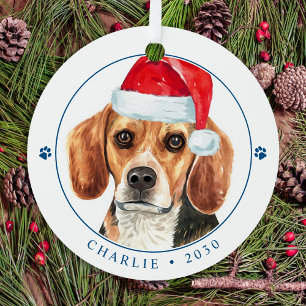 Ornement En Métal Fausse année Funny Noël Chien Beagle de quaranta