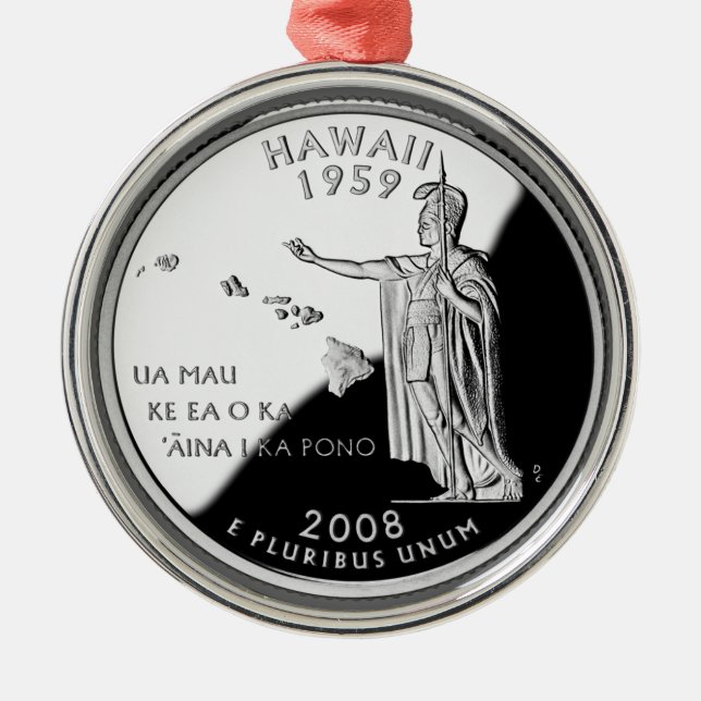 Ornement En Métal Faux Hawaii State Quarter (Devant)