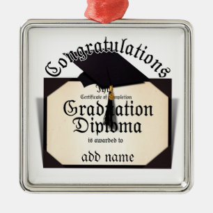 Ornement En Métal Félicitation ! Certificat de fin de diplôme