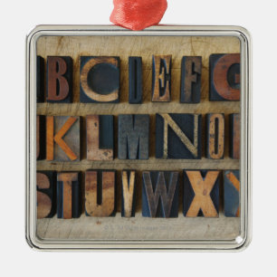 Ornement En Métal Fermez-vous de l'alphabet sur l'impression