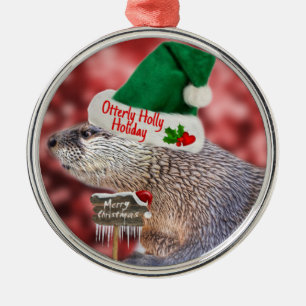 Ornement En Métal Festive River Otter
