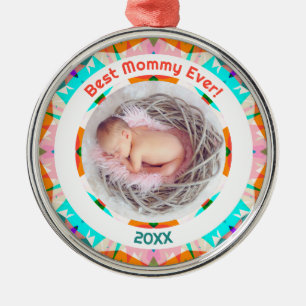 Ornement En Métal Fête des mères Meilleure maman Ever bébé fille pho