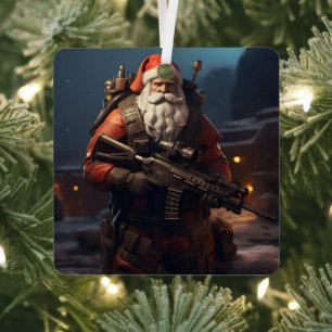 Ornement En Métal Fête du Père Noël tactique