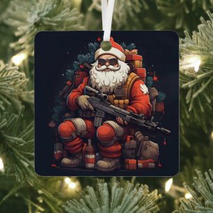 Ornement En Métal Fête du Père Noël tactique