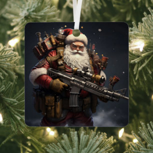 Ornement En Métal Fête du Père Noël tactique