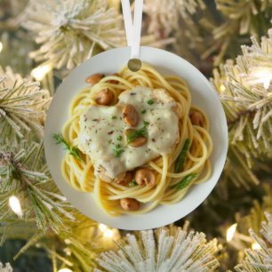 Ornement En Métal Fettuccini Alfredo Drôle Nourriture Noël