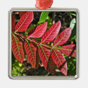 Ornement En Métal Feuilles De Sumac À L'Automne