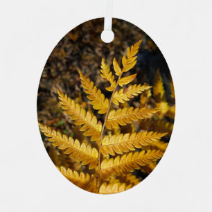 Ornement En Métal Feuilles Golden Yellow Fern