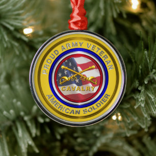 Ornement En Métal Fière Cavalerie vétéran de l'Armée Noël