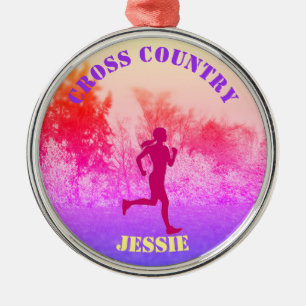Ornement En Métal Filles Cross Country Runbow Rainbow