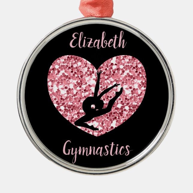Ornement En Métal Filles Gymnastique Rose Or personnalisé (Devant)