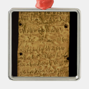 Ornement En Métal Fine couche d'or avec l'inscription phénicienne,