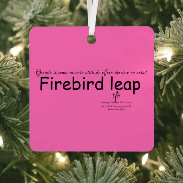 Ornement En Métal Firebird Leap Hot Rose et Black Sq. (Insitu)