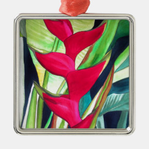 Ornement En Métal Fleur aquarelle tropicale Heliconia Griffe de Homa