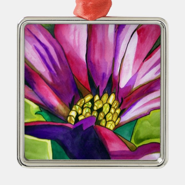 Ornement En Métal Fleur d'art aquarelle marguerite africaine violett (Devant)