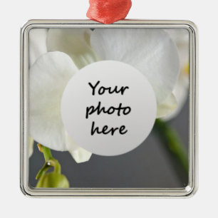 Ornement En Métal Fleur d'orchidée blanche