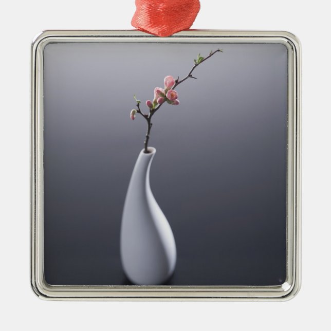 Ornement En Métal Fleurs de cerisier dans le vase (Devant)