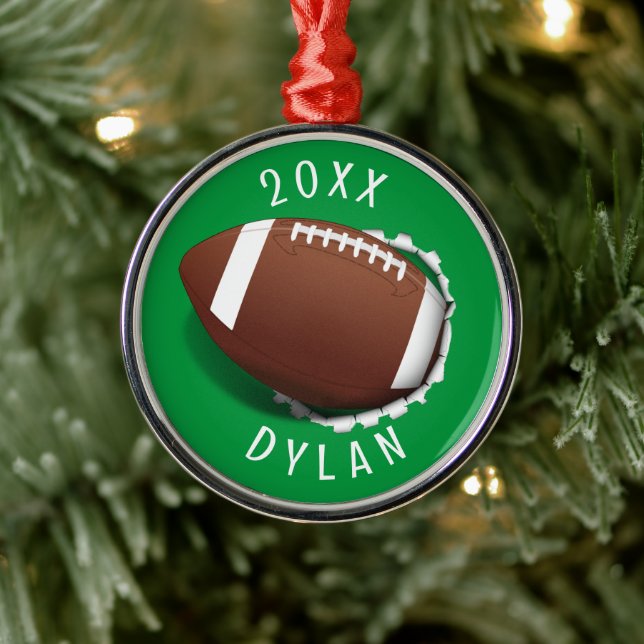 Ornement En Métal Football fin Noël (Arbre)