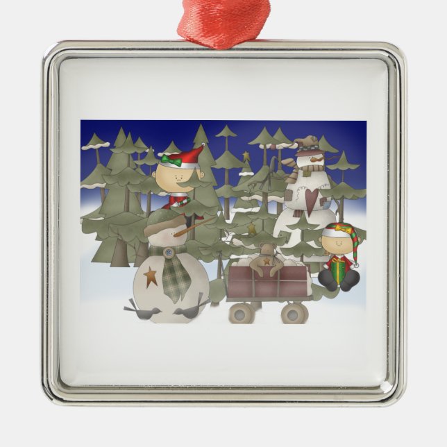 Ornement En Métal Forêt de Noël (Devant)