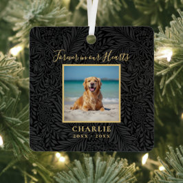 Ornement En Métal Forever in our Hearts Pet Memorial Name Photo