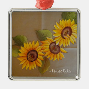Ornement En Métal Frida Kahlo a peint des tournesols