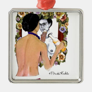 Ornement En Métal Frida Kahlo en el Espejo Portrait