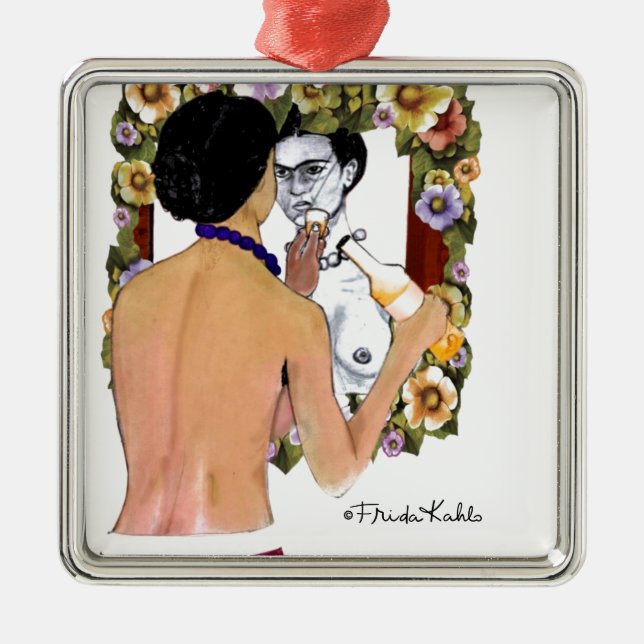 Ornement En Métal Frida Kahlo en el Espejo Portrait (Devant)