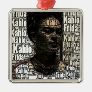 Ornement En Métal Frida Kahlo Lettering Portrait