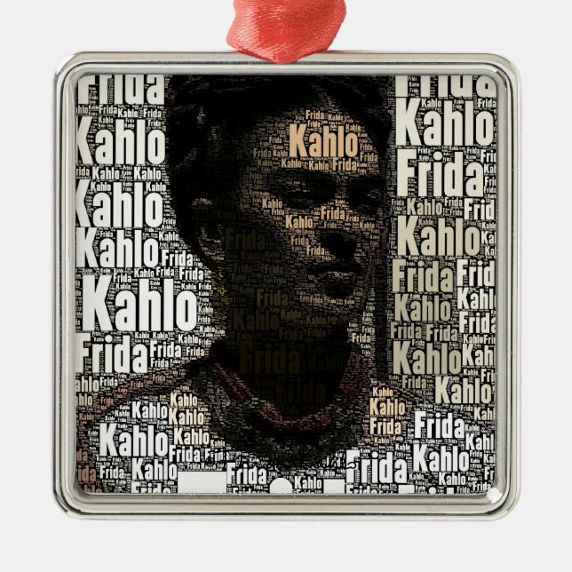 Ornement En Métal Frida Kahlo Lettering Portrait (Devant)