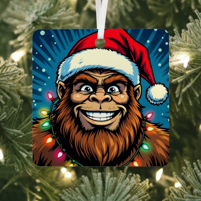 Ornement En Métal Funny Christmas Sasquatch Personalized (Insitu)