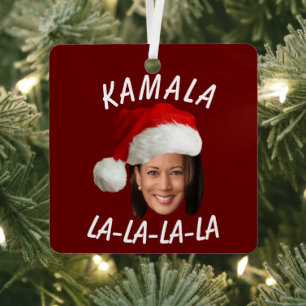 Ornement En Métal Funny Kamala Harris Face Santa Hat Noël