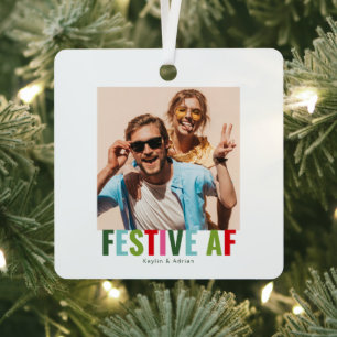Ornement En Métal Funny Photo Festive de Noël AF