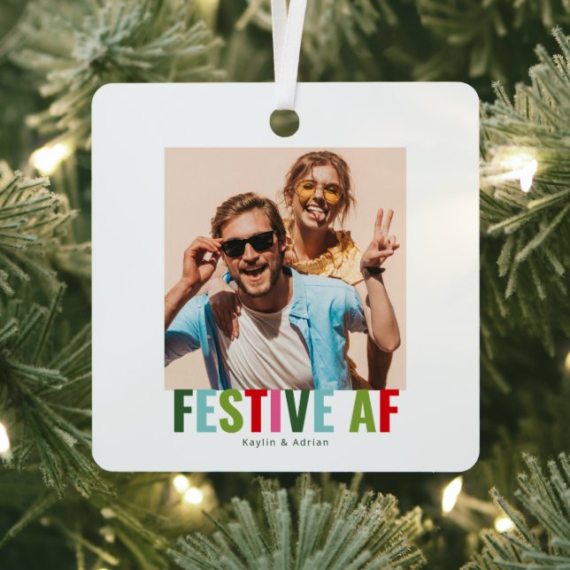 Ornement En Métal Funny Photo Festive de Noël AF (Insitu)