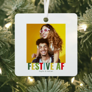 Ornement En Métal Funny Photo Festive de Noël AF