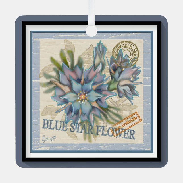 Ornement En Métal G Bureau de création Fleur bleue (Recto)