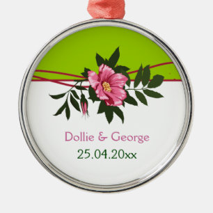 Ornement En Métal Gardien vert de chaux mariage rose sauvage