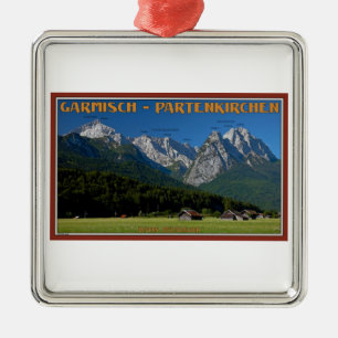 Ornement En Métal Garmisch - le Zugspitze et l'Alpspitze