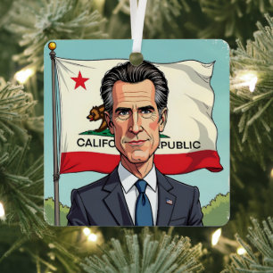 Ornement En Métal Gavin Newsom pour les célébrations du président