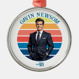 Ornement En Métal Gavin Newsom Vintage #48 Noël