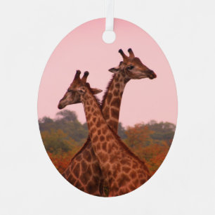 Ornement En Métal Giraffes
